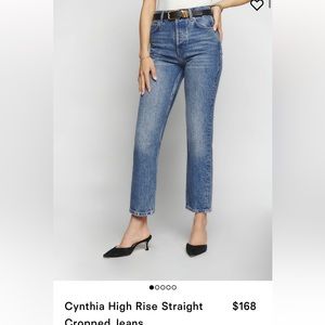 Reformation jeans. Size 27. Cynthia cropped high relax. Never worn.